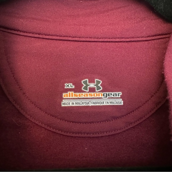 Under Armour All Season Gear Maroon & White Full Zip Track Jacket - Picture 3 of 4